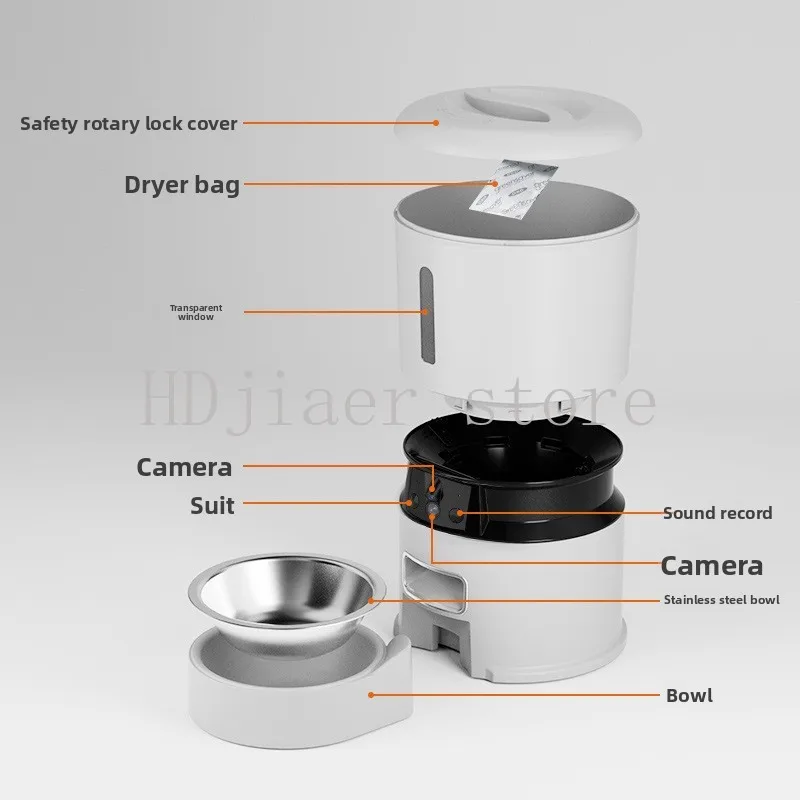 

New intelligent feeding device for pet cats, wireless camera, timed remote pet feeding machine
