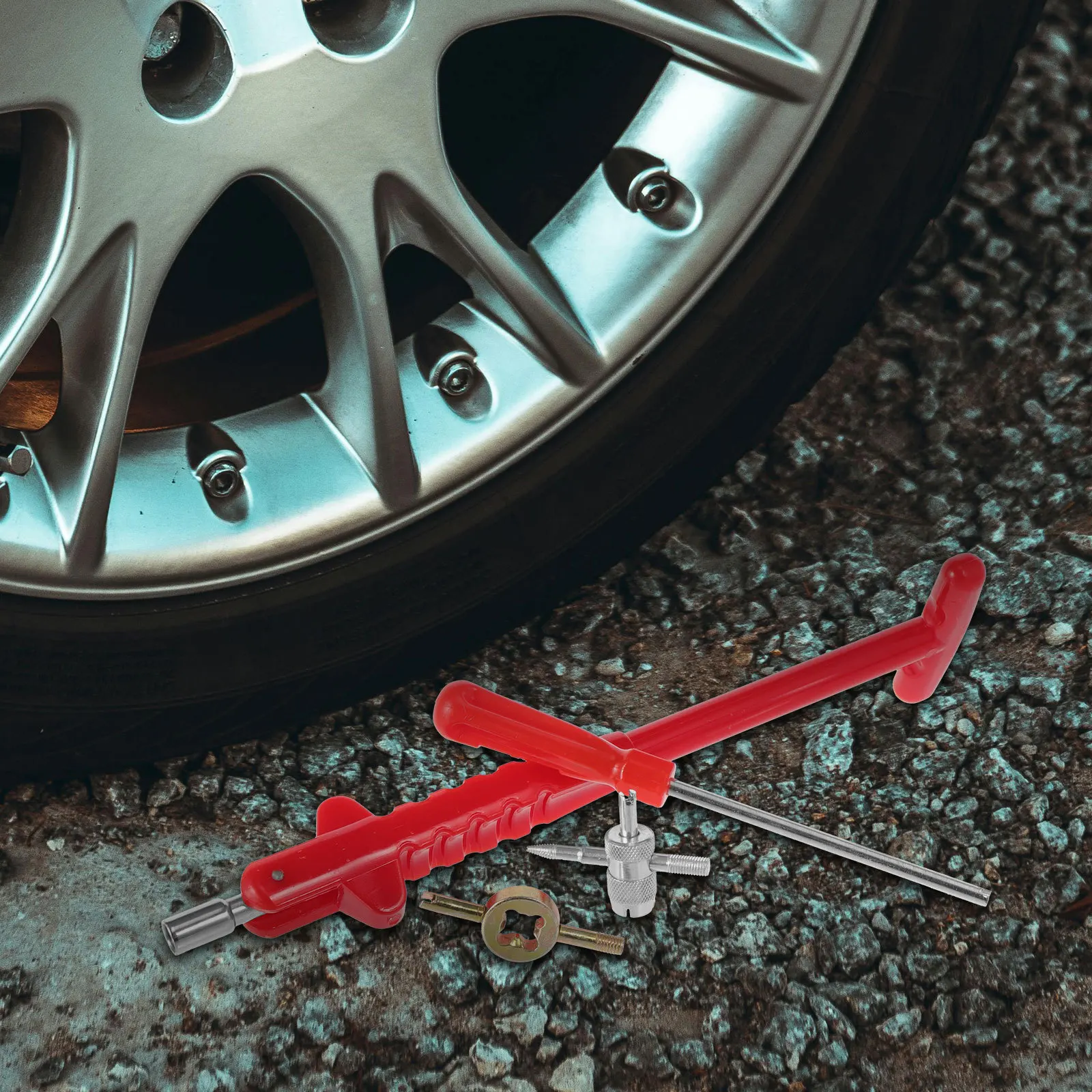 

4Pcs Valve Core Removal Tool Set Easy Use Multifunctional Valve Core Wrench for Bike Motorcycle Car Tire Repair Tool