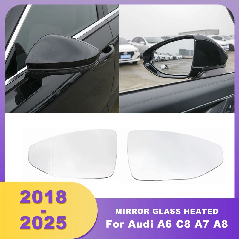 

Side Heated Rearview Mirror Glass Lens White With Heating For Audi A6 C8 A7 A8 2019 2020 2021 2022 2023 2024 2025