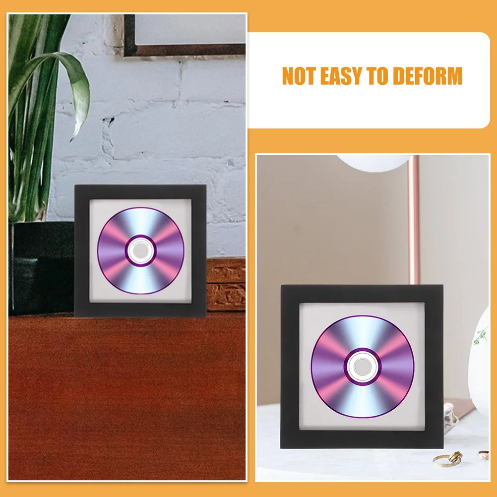 Collect Photo Frames Square Picture CD Insert Signed Display Stand Vinyl Wooden Vintage Organizer Home