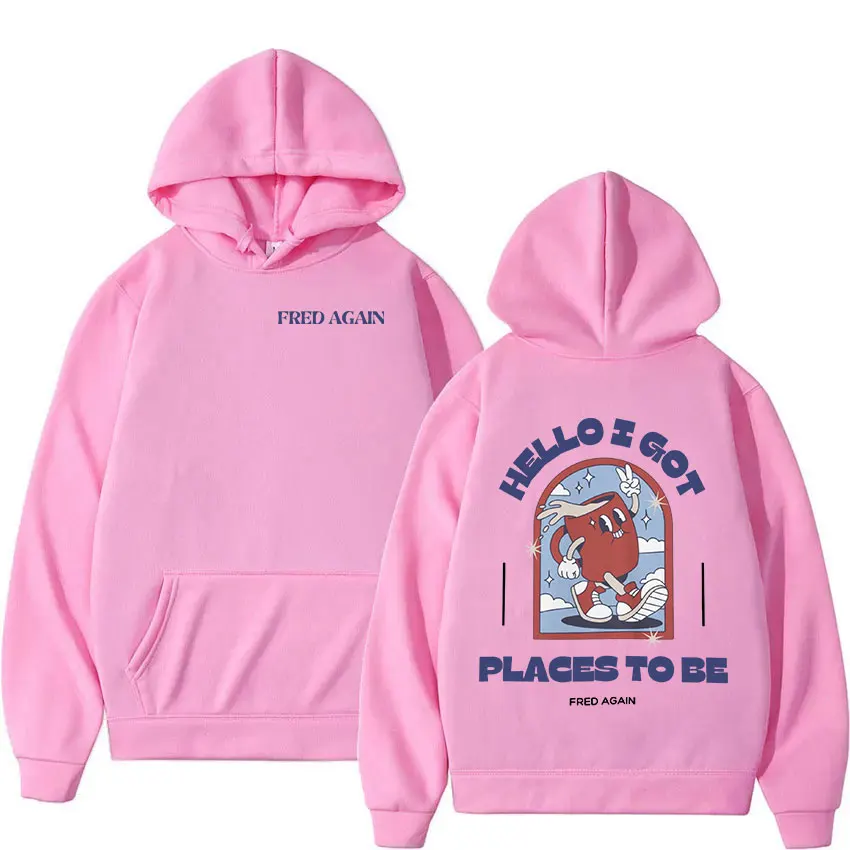 Hoodie Tour de Manga Comprida Masculina, Tenho Lugares Para Ser Fred Novamente, Roupas de Moda Casual, Pullover Hoodies