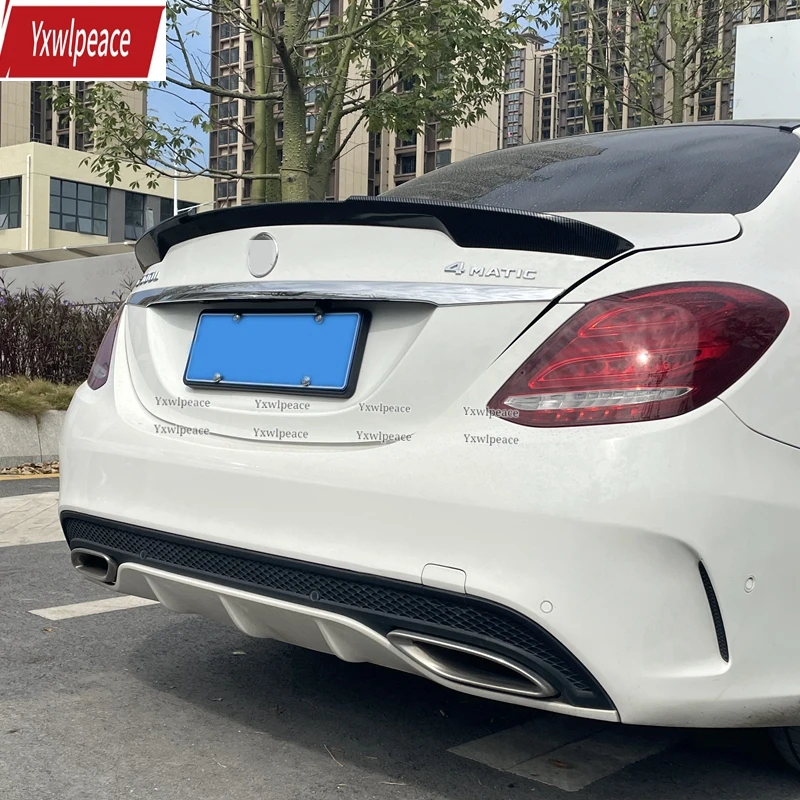 

ABS Plastic Unpainted Color Rear Trunk Lip Spoiler Car Accessories For Mercedes-Benz W205 C-class C180 C200 C260 2015-2019