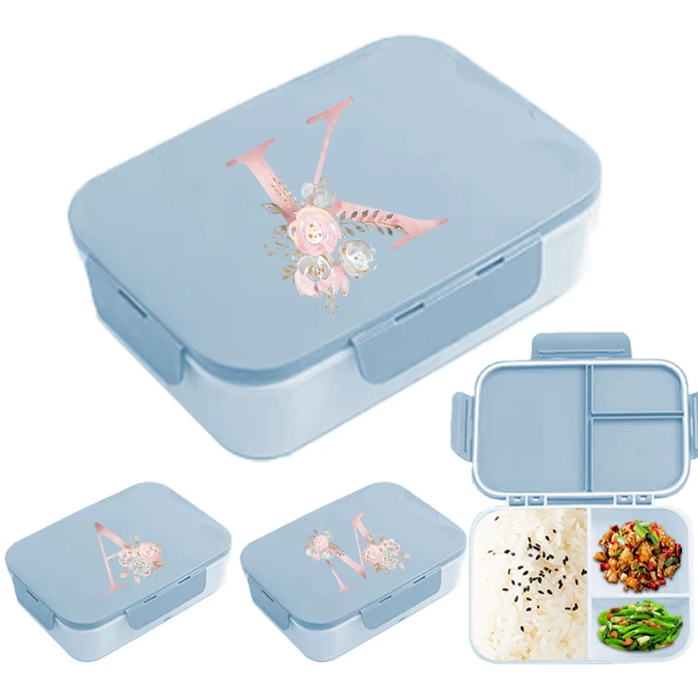 

Portable Square Flip Top Compartment Lunch Box Portable Square Flip Top Compartment Lunch Box Pink Flower Letter Pattern