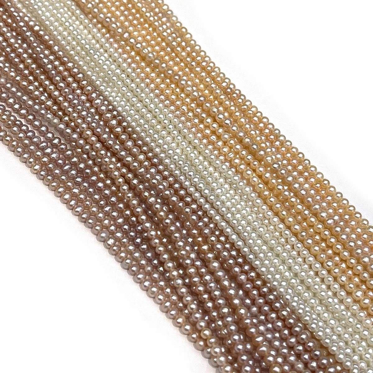 Natural Freshwater Pearl Punched Round Bead 4-5mm Orange White Light Purple Jewelry MakeDIY Necklace Bracelet Earrings Accessory