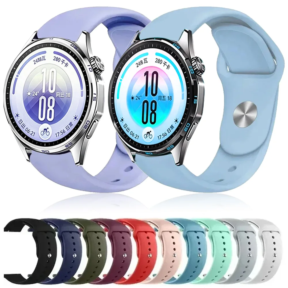 18/20/22mm Sport Silicone Strap For Huawei Watch 5 4 GT7-6-5 Pro 46mm Comfortable Bracelet Belt Huawei Watch GT7-6-5-4 41mm 46mm