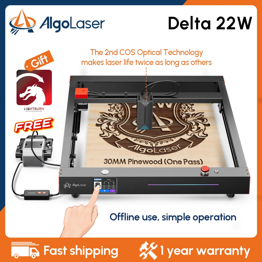 Algolaser&Ortur Delta 22W Laser Offline Touch Operation Engraving Batch Color Engraving Desktop Laser Cutting Master DIY Tools