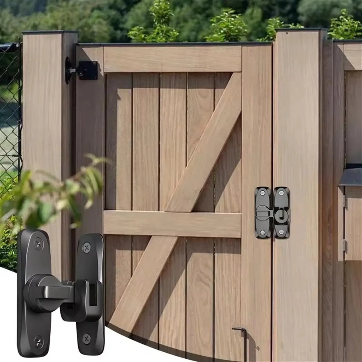 A63K& Flipping Door Lock Aluminum Alloy Heavy Duty Flipping Door Anti-Theft Hardware 90/180 Swing Door