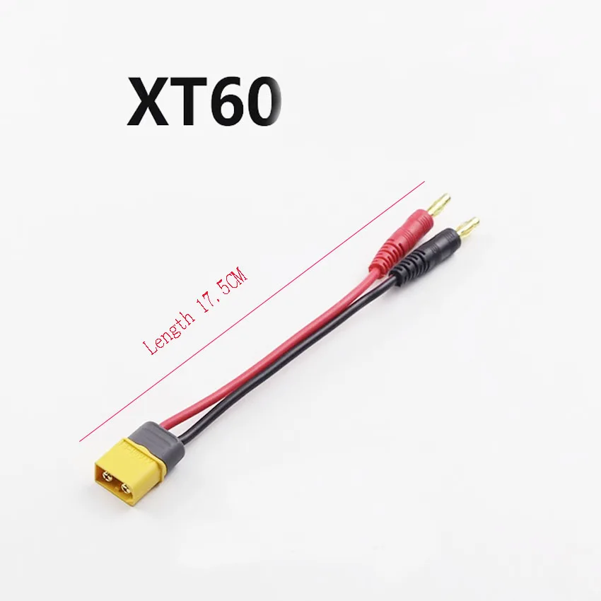 17CM XT30 XT60 XT90 T Plug Charge Lead to 4.0mm Banana Plugs Charge Cable Silicone Wire 18AWG For Lipo Battery