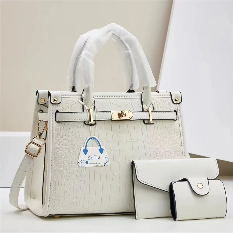 

New Macaron Three-Piece Set Fashion Handbag Simple Large Capacity Shoulder Bag High-Value Crossbody Women's Bag