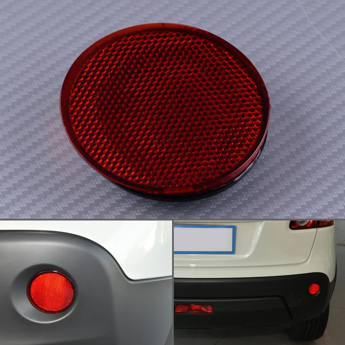 Red Right Rear Bumper Round Reflectors Reflective Light Strips Fit for Nissan QASHQAI 2007 2008 2009 2010 2011 2012-2015