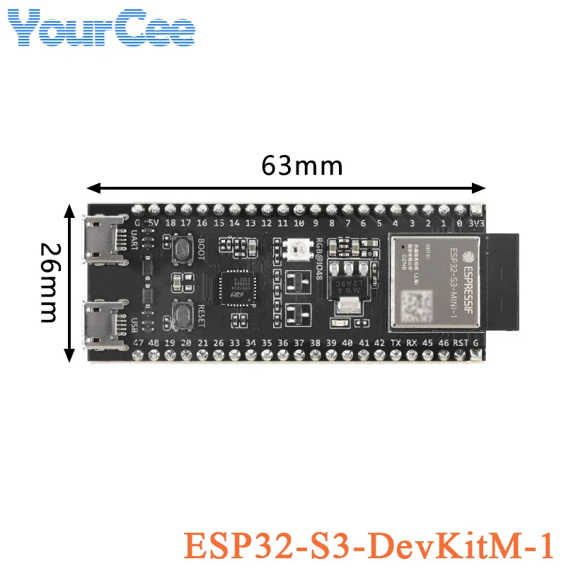 ESP32-DevKitM-1 1U ESP32-S3-DevKitM-1 Development Board ESP32 ESP32-S3-MINI-1 ESP32-MINI-1-N4 WiFi Wireless MCU Module