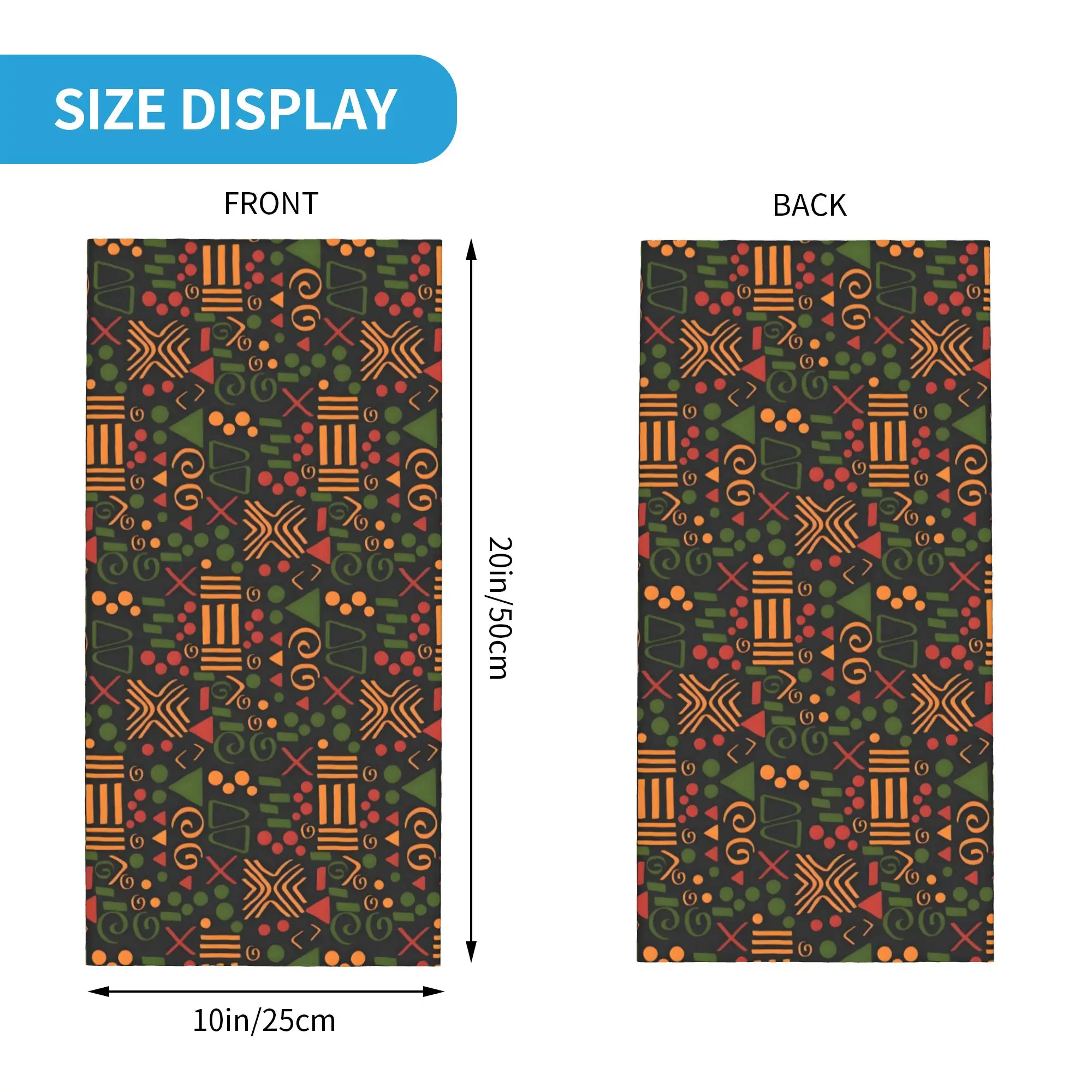 Custom Tribal African Ethnic Seamless Winter Headband Neck Warmer Women Men Hiking Hunting Tube Scarf  Face Bandana Gaiter