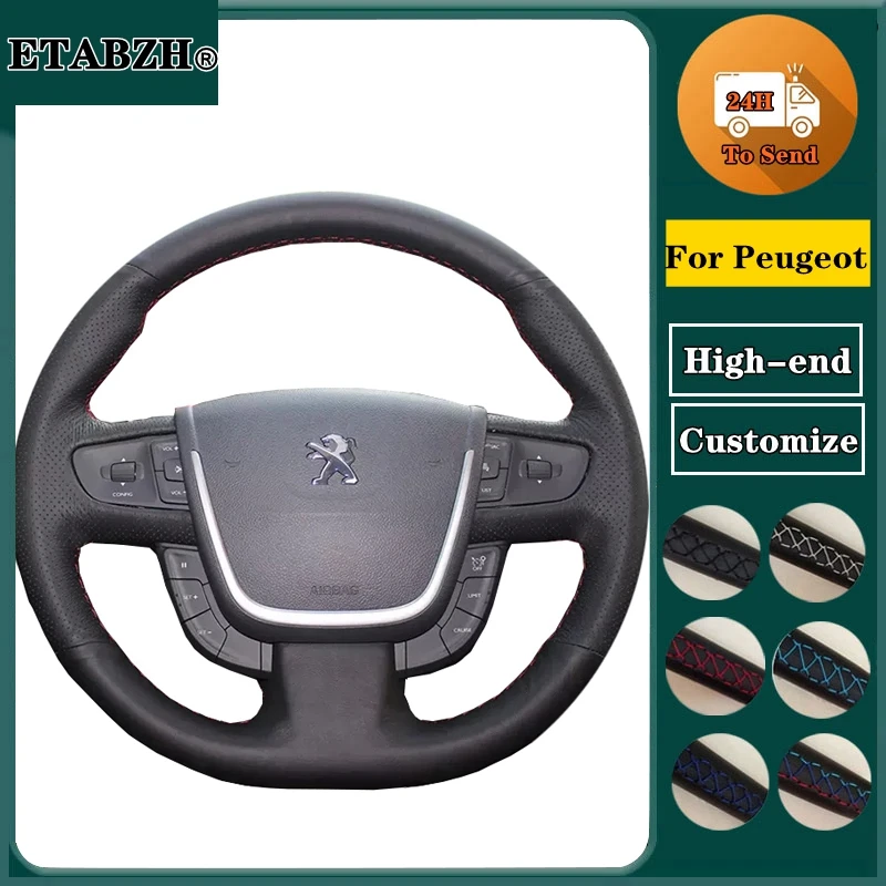 

Braid Car Steering Wheel Cover For Peugeot 508 SW 508 2011-2008 Customize Hand Sewing Microfiber Leather Steering Wrap