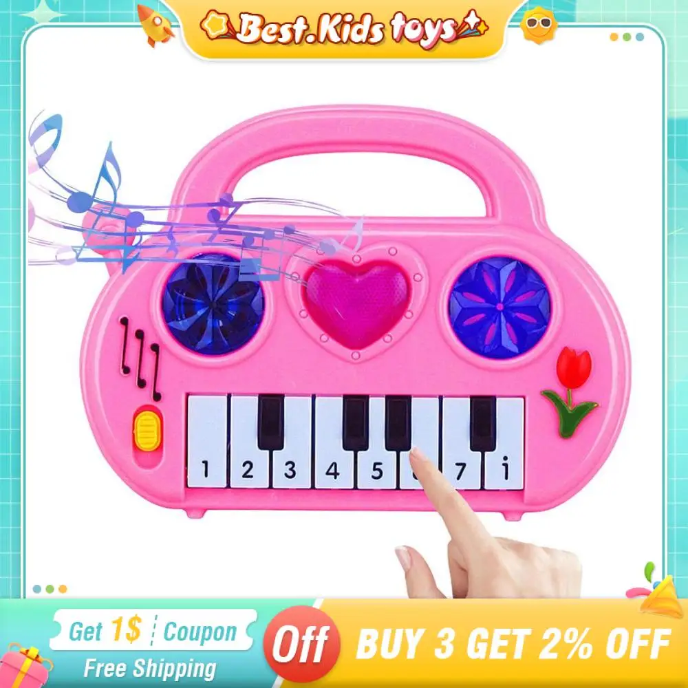 Giocattoli per pianoforte elettronico a forma di cuore per bambini Educazione Mini tastiera Musica Chitarra Canzoni Suoni di animali Giocattoli per bambini Gioco per bambini Regalo