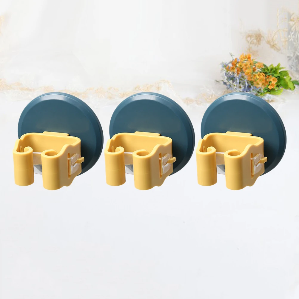 

3pcs Mop Broom Holder Suction Cup Clamp Reusable Wall Hooks Storage No Drill Kitchen Balcony Bathroom Tools Car Accessories