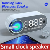 Quiet Wireless Bluetooth Speaker Alarm Clock RGB TWS USB LED Mirror Digital Clock FM Large Display Living Room Office Decoration