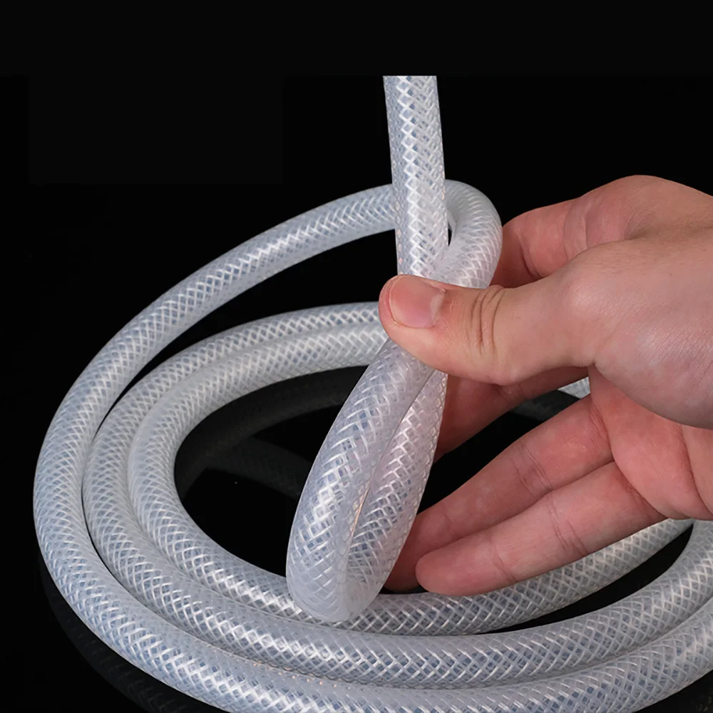 New Thickening Silicone Hose Tube Food Grade Braided Fibre Hoses ID 4mm to 19mm Liquid Transport Pharmaceutical Food Processing