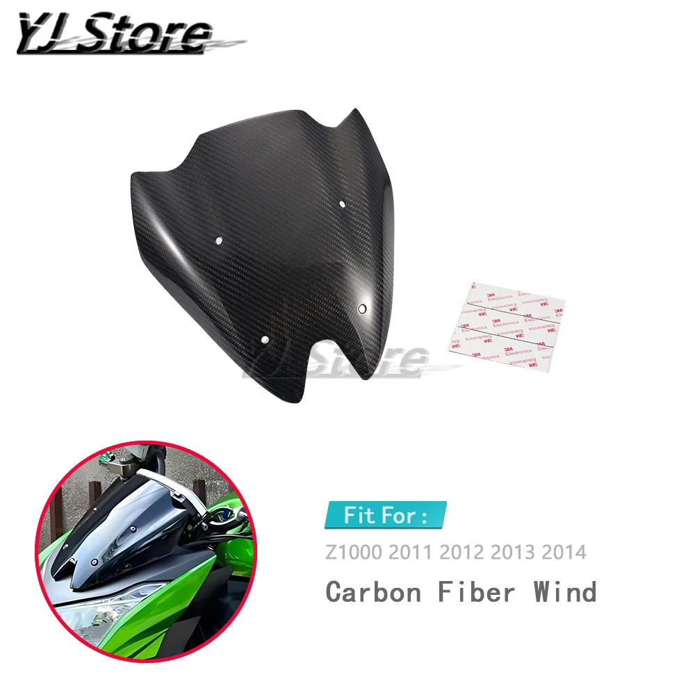 Fit Für Kawasaki Z 1000 2011 2012 2013 2014 Motorrad Zubehör Carbon Faser Wind schild Windschutzscheibe