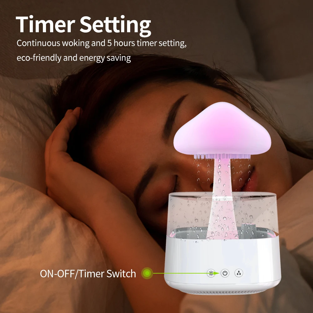 Rain Cloud Humidifier Night Light with 7 Changing Colors Cloud Diffuser Aromatherapy Diffuser for Relaxing