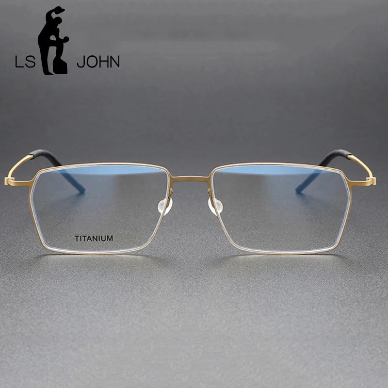

Square Pure Titanium Glasses Frame Men Ultralight Screwless Myopia Optical Prescription Eyewear Male European Reading Eyeglasses