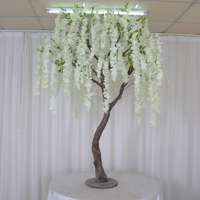 الأكثر شعبية مخصصة الديكور الداخلي الزفاف الأخضر الزهور الاصطناعية شجرة اصطناعية شجرة الوستارية #5
