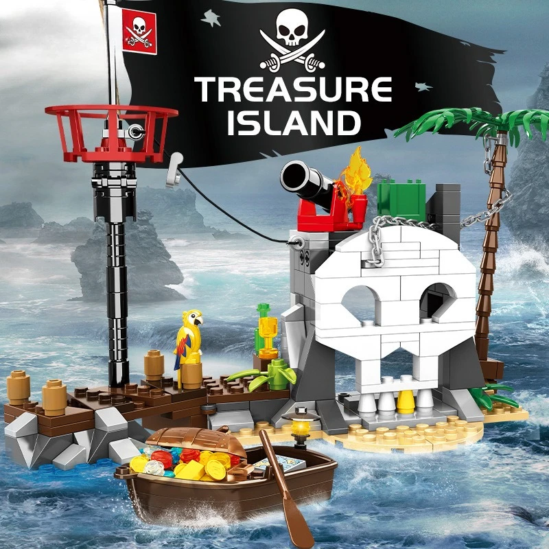 

Строительный блок, пиратский корабль, парусный замок, игрушечная модель, детская сборка, настольное украшение из мелких частиц