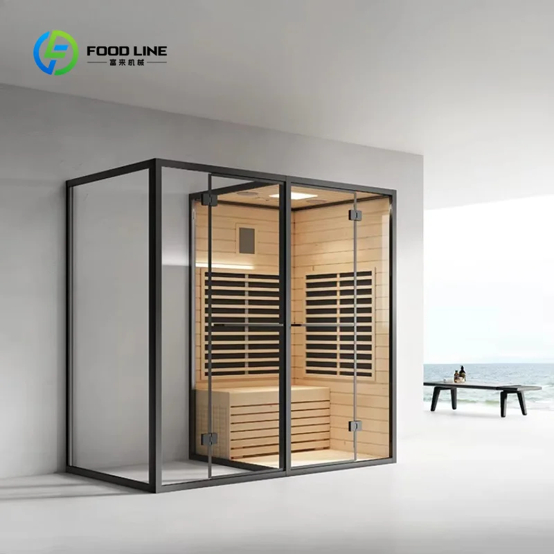 

Customized Luxury Indoor 2 Person Sauna Room Cast Customized Wet Steam Showroom Infrared Sauna Dropshipping Sauna