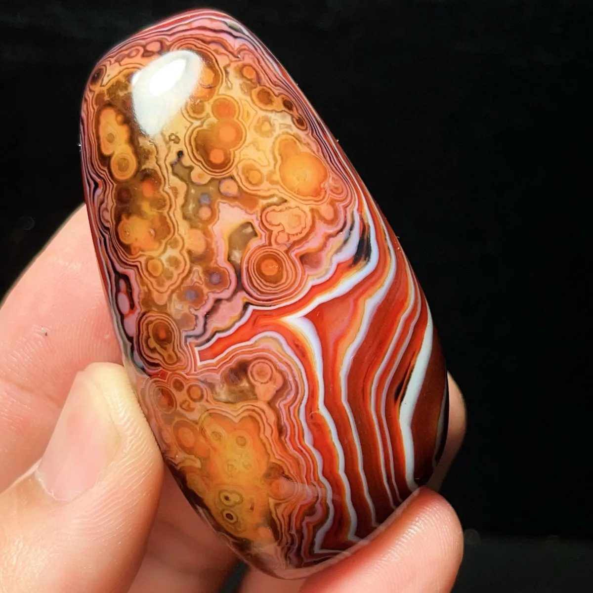 Banded Agate Natural Banding, Jade Tone, Polished Tumbled, Wire Wrapping, Crystal Collection, Table Display, Desk Decor