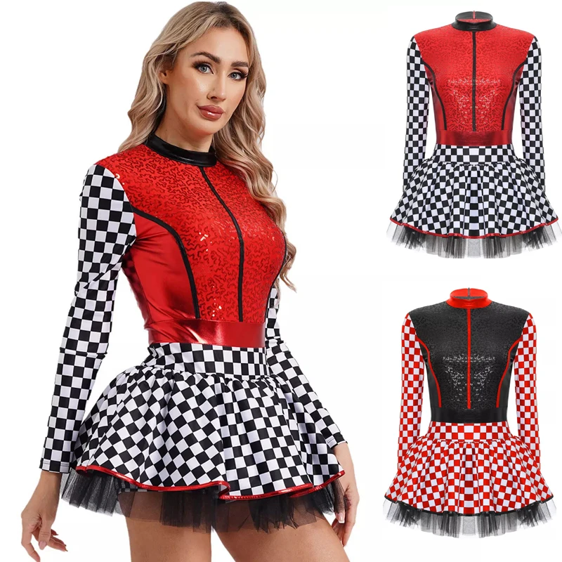 

Halloween Car Model Racing Girl Costume Cheerleading Stage Show Costume Nightclub Hottie Cosplay Onesie268
