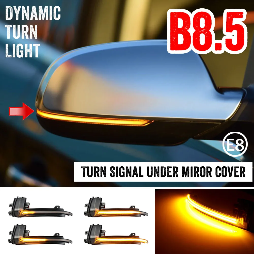 

Scroll LED Dynamic Turn Signal Light Side Mirror Flashing Light Repeater Blinker For Audi A3 8P A4 A5 B8 Q3 A6 S6 SQ3 A8 D3 8K