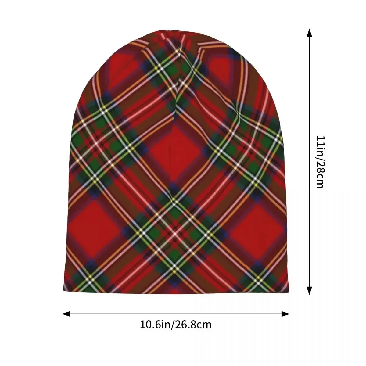 Royal Stewart Tartan Cross Plaid Skullies Beanies Hats Warm Autumn Winter Outdoor Cap Knitted Bonnet Caps for Men Women Adult