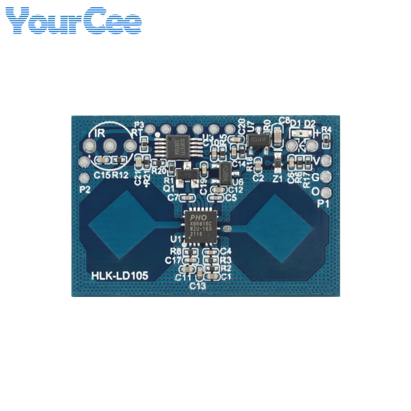 Módulo de indução do corpo humano com micro movimento, sensor radar microondas, instalação teto, HLK-LD105, 10G, 5PCs, 1PC