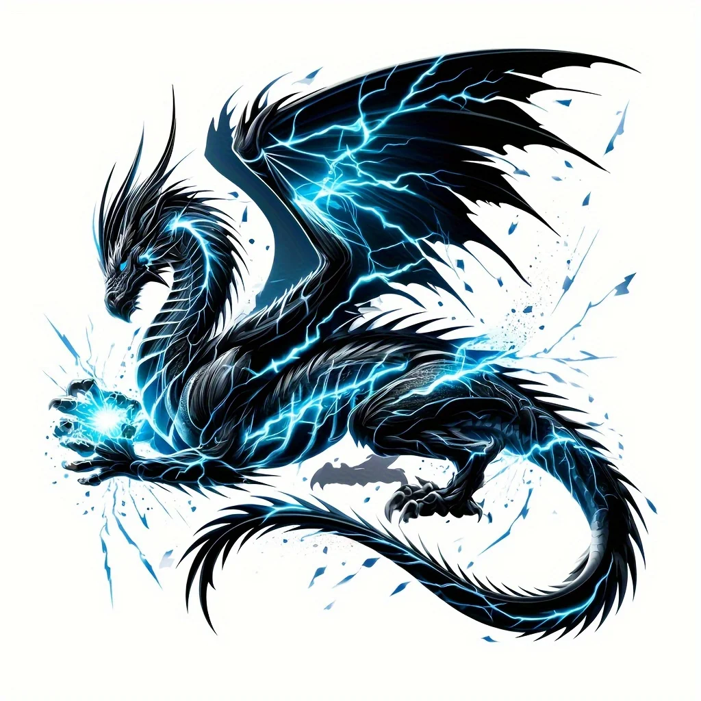 1PC Dynamic lightning dragon vinyl decals are perfect for laptops, bottles, cars, phones, motorcycles, windows, walls, and cups.