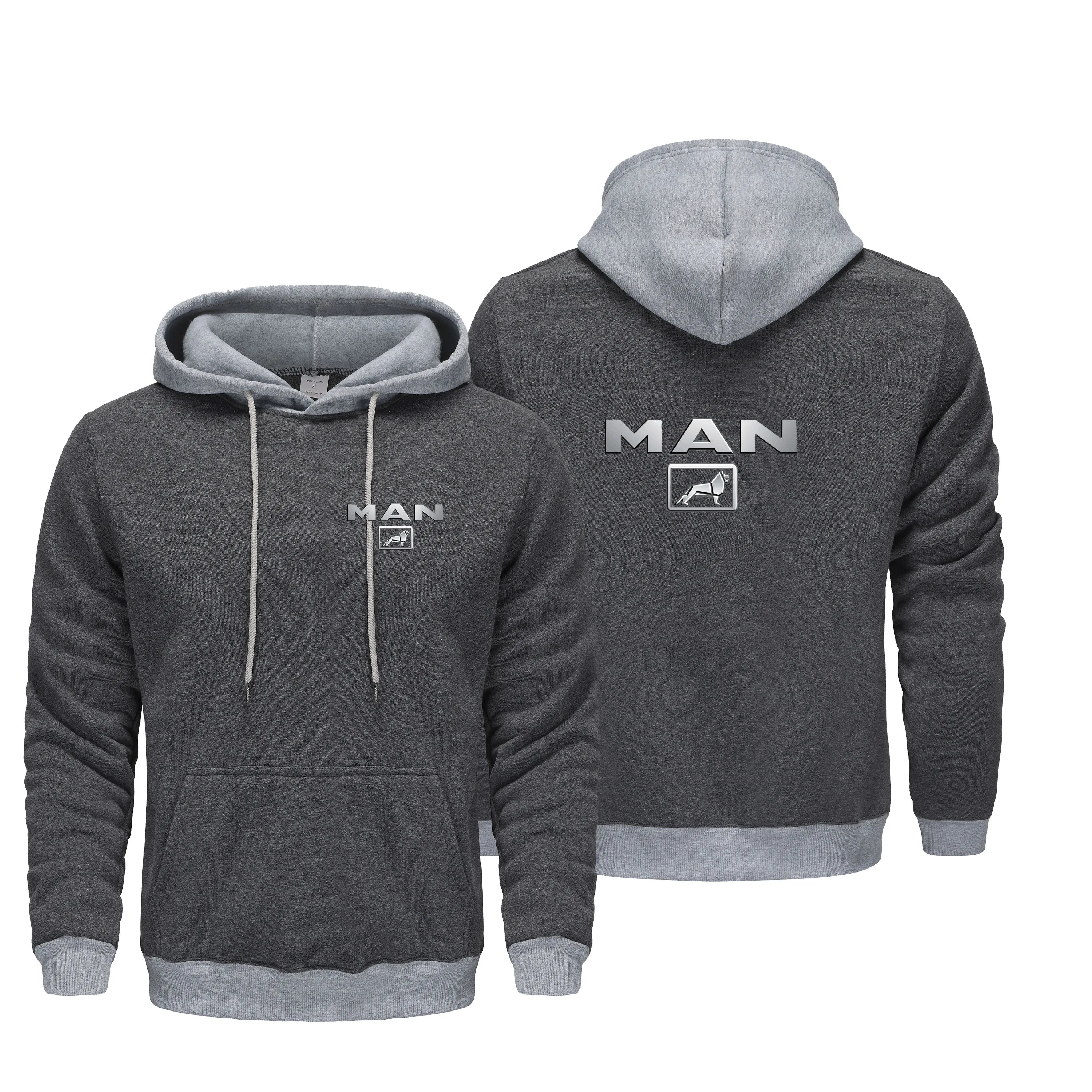 2025 Spring Autumn New Men's Truck Man Car Logo Sweatshirt Land Printing Color Matching Hoodie Pure Cotton High Quality Tops