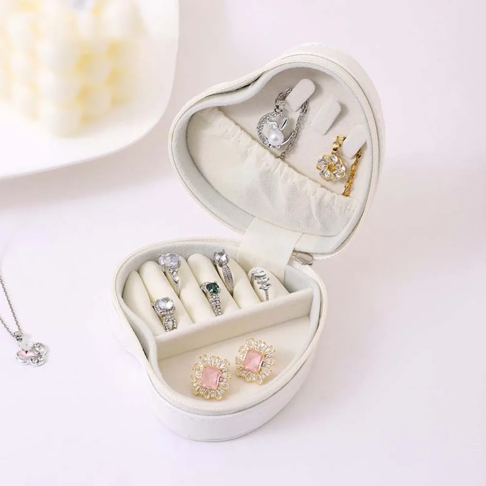 

Velvet Travel Jewelry Organizer Box Anti-Scratch Soft Lining Jewelry Storage Boxes Holder PU Leather Bracelet Carrying Case
