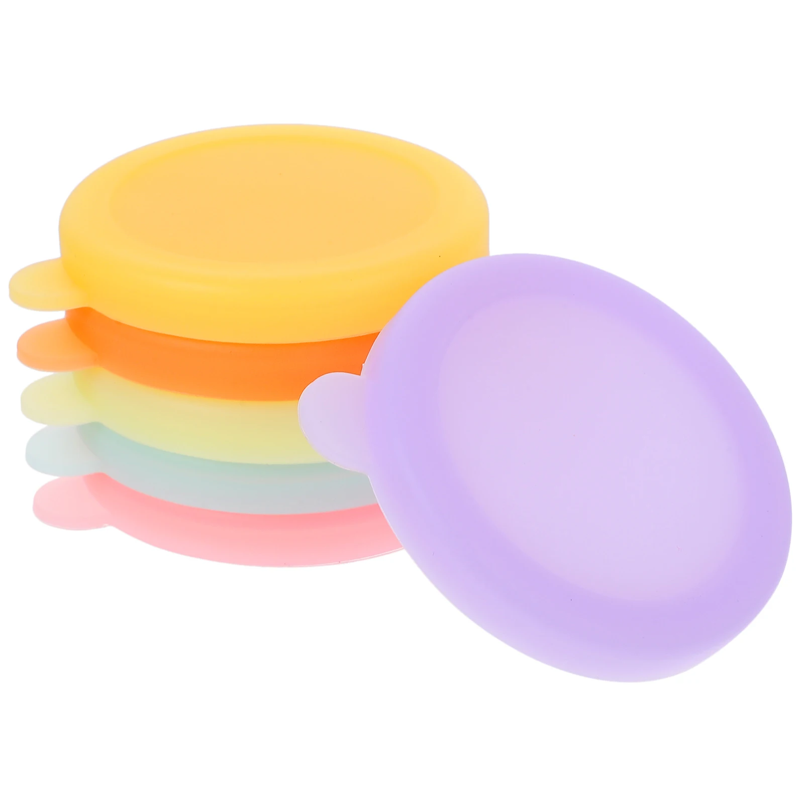 

6Pcs Silicone Lid Covers for Dipping Sauce Cups Reusable Anti-Dust Sealing Caps for Yogurt Jars Condiment Bowls Kitchen Storage