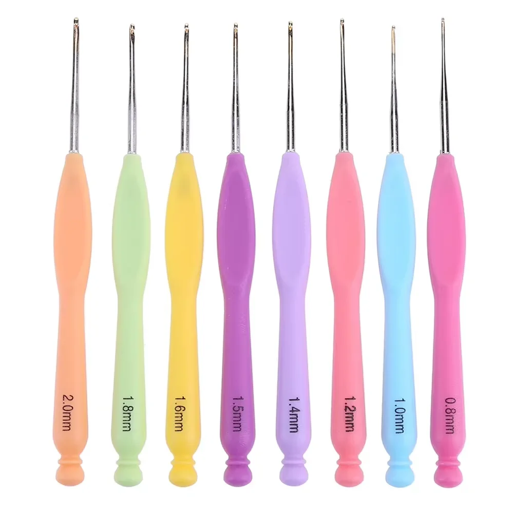 8 Stks/set Multicolor Plastic Handvat Aluminium Haaknaald Breinaald Set 1Mm-2.75Mm Garen Trui Weave Diy Craft Tool