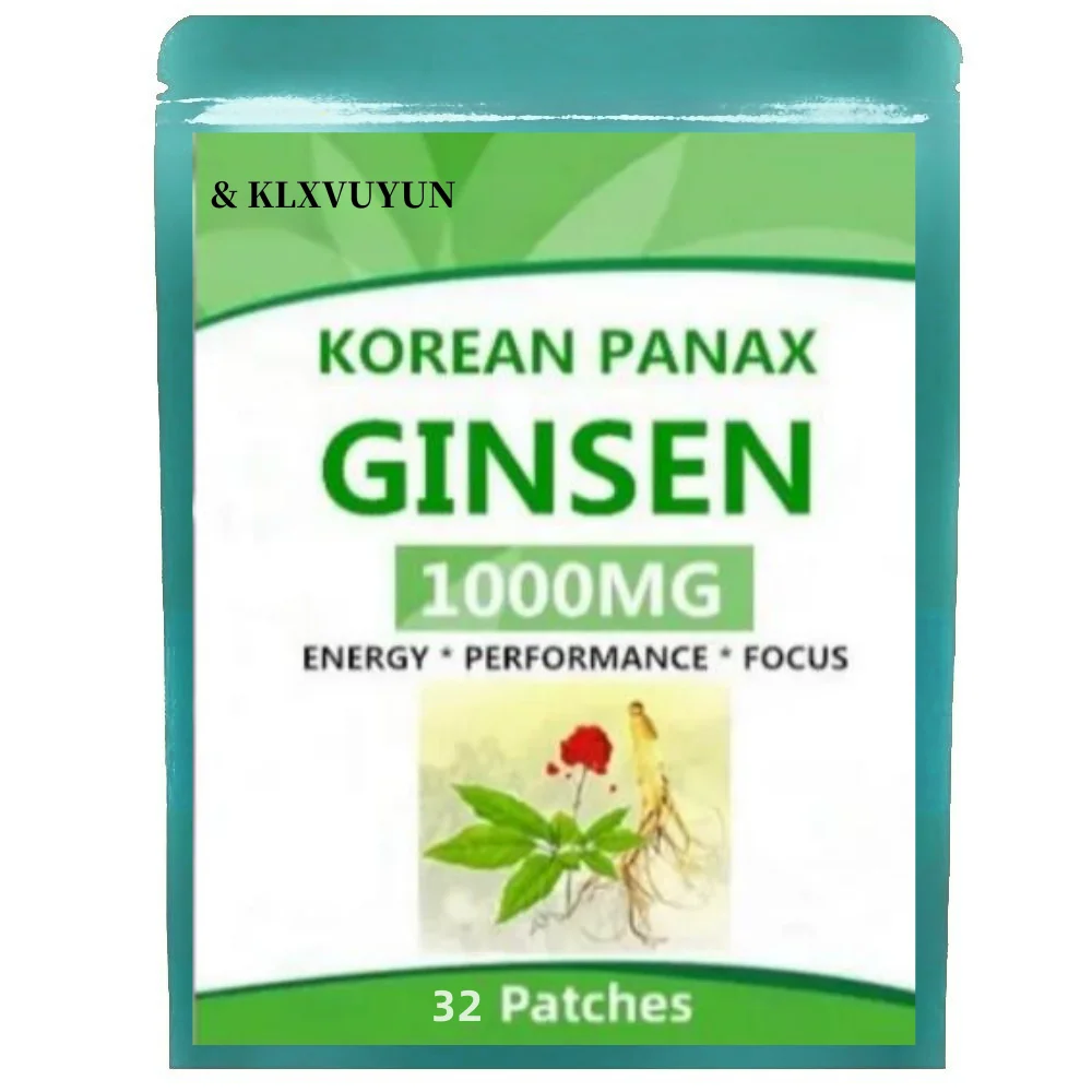 Natural Red Panax Ginseng 32 Energy Patches w/High Ginsenosides for Energy, Performance & Focus Pills for Men & Women