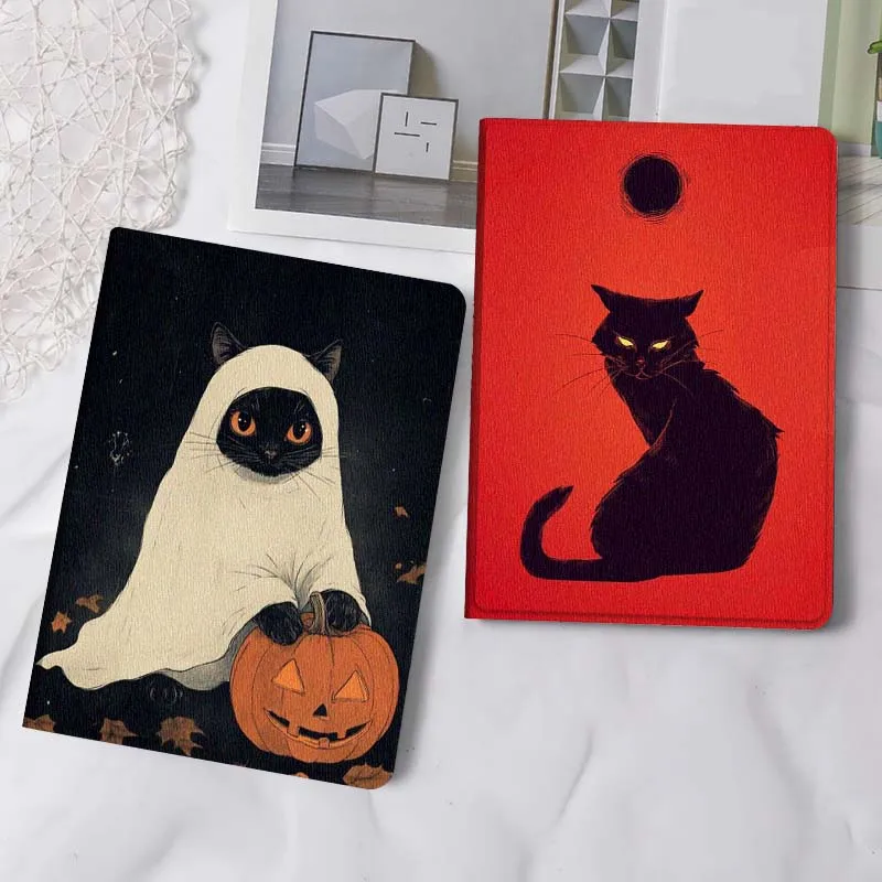 

Cartoon Cat Pumpkin Ghost Tablet Case For Apple iPad Air Pro mini 1 2 3 4 5 6 7 8 9 11 M2 M3 M5 M4 5th 6th 7th 10th 11th Gift