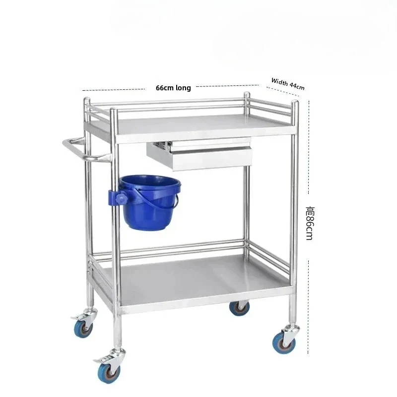 Stainless Steel Trolley Salon Rack Equipment Instrument Movable Cart Z
