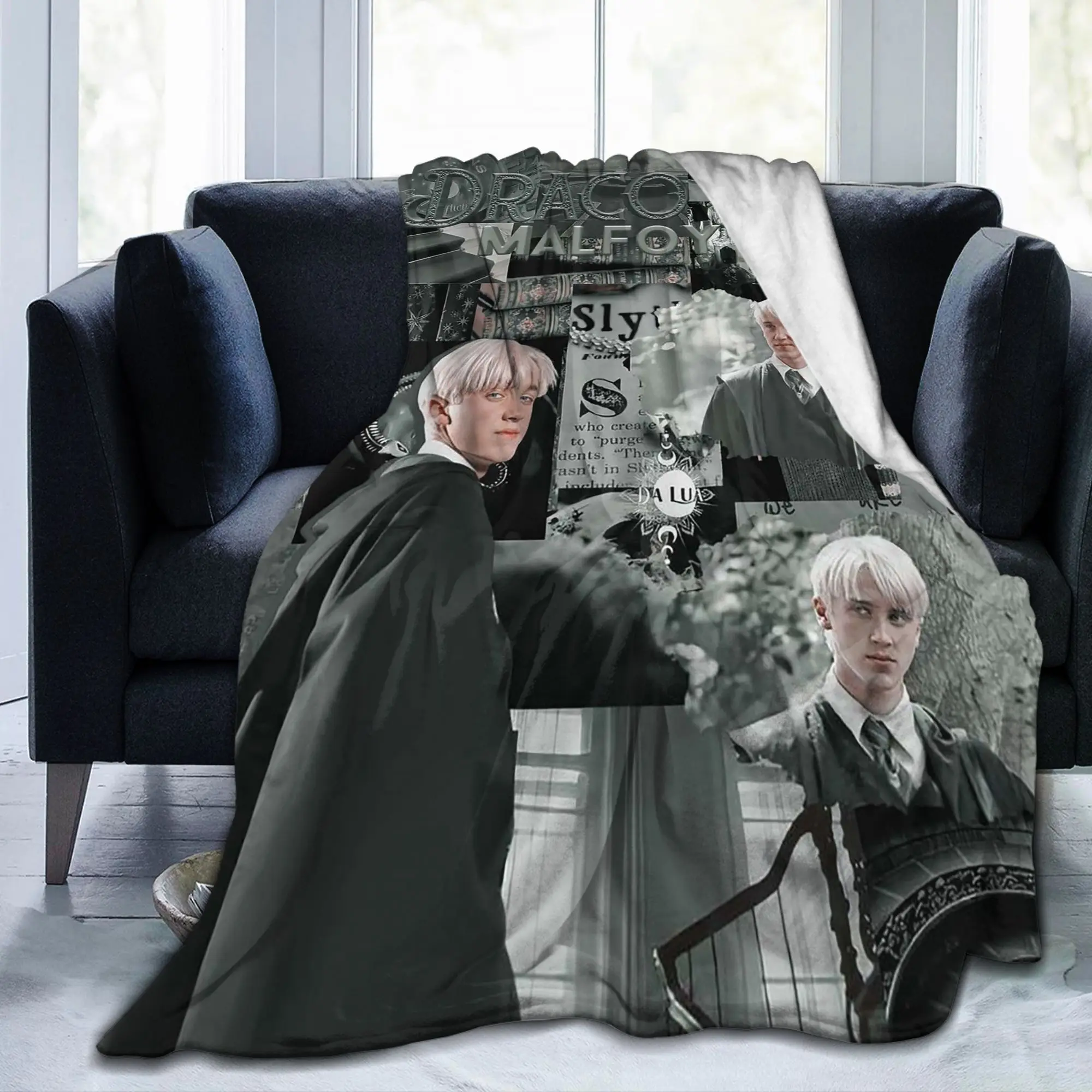 Dracor Malfoye Decke Death Eeaters Purebred Magic Wizard Fleece Lustige warme Überwurfdecken für Bettwäsche Lounge Frühling Herbst