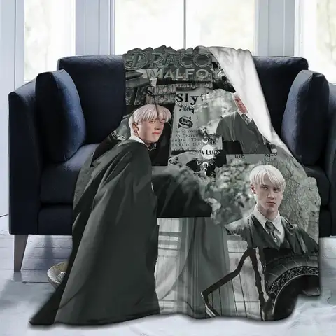 Dracor Malfoye Blanket Death Eeaters Purebred Magic Wizard Fleece Funny Warm Throw Blankets for Bedding Lounge Spring Autumn