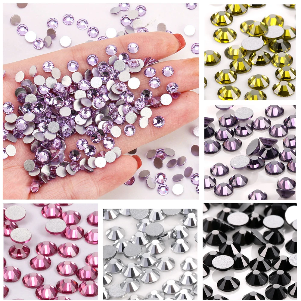 Super Glitter Crystal Rhinestones Stones Non-Hotfix SS3-SS30 for Nail Art and Fabric Decoration Projects