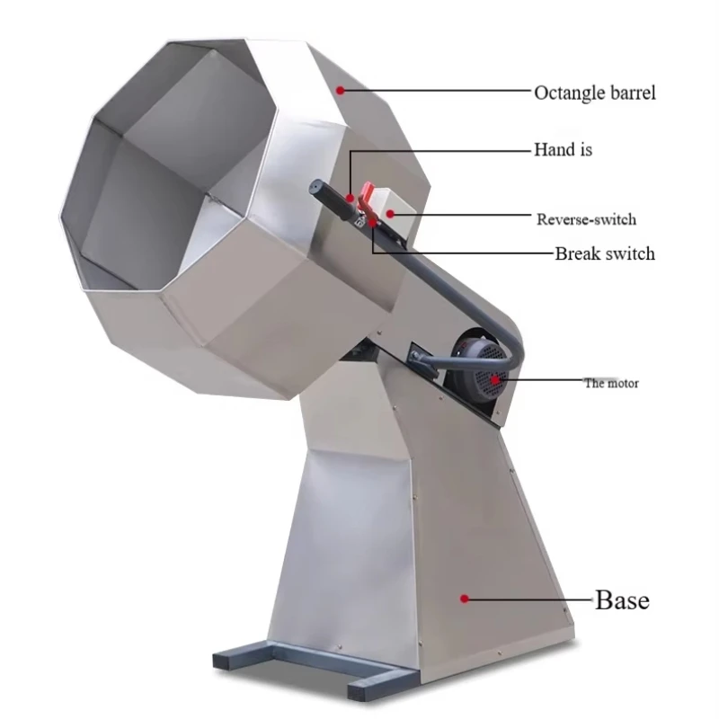 Customized Automatic Discharging Octagonal Mixer Tiltable Drum Structure Easy Material Discharging For Snack Food Processing
