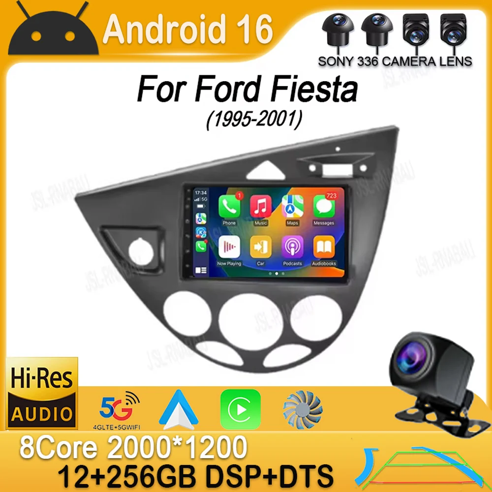 Radio Multimedia para Auto de 7 Pulgadas con Android 16 para Ford Fiesta 1995-2001 y Focus MK1 1998-2004, Estéreo para Auto con Carplay, Autoradio, Unidad Principal