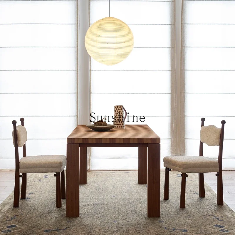 Solid wood dining table and chair combination personalized rectangular table