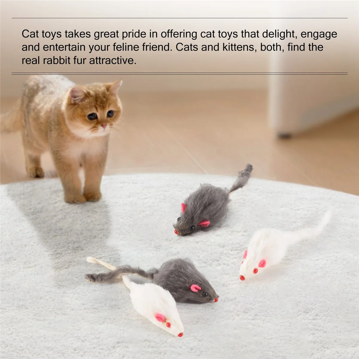 A013 Ratos de pele de coelho real brinquedos para gatos brinquedos para animais de estimação brinquedos infantis pacote com 12