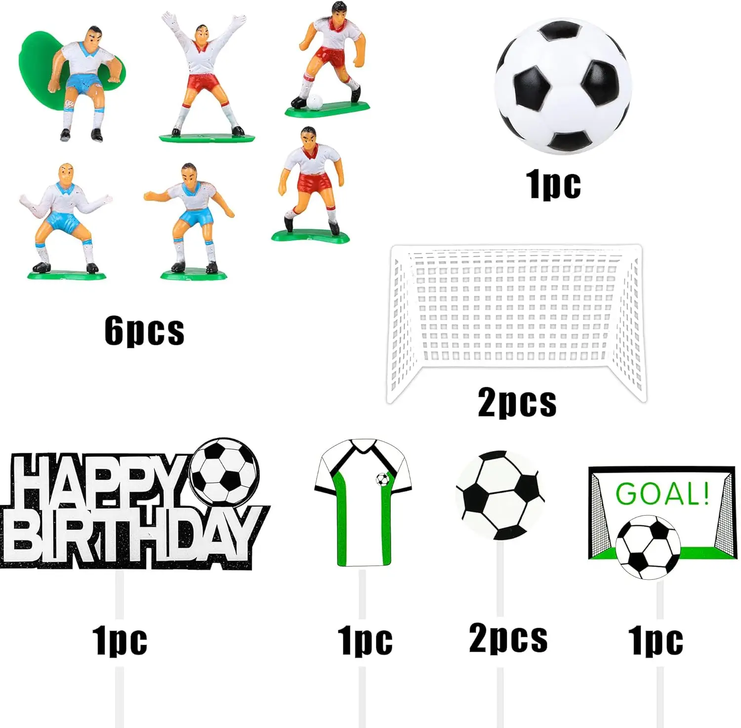 37 PCS Sports Cake Toppers Sports Cake Decoration with Soccer Football Baseball Basketball Tennis Golf for Boys Men Sports Theme