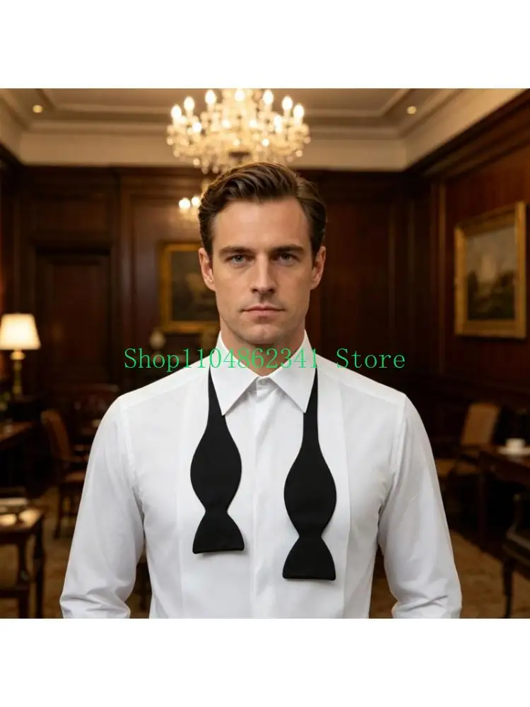 

652F Traditional Gourd Tie for Men Boy Decorative BowTie with Classical Black Color for All Ages Formal Event and Stage Show