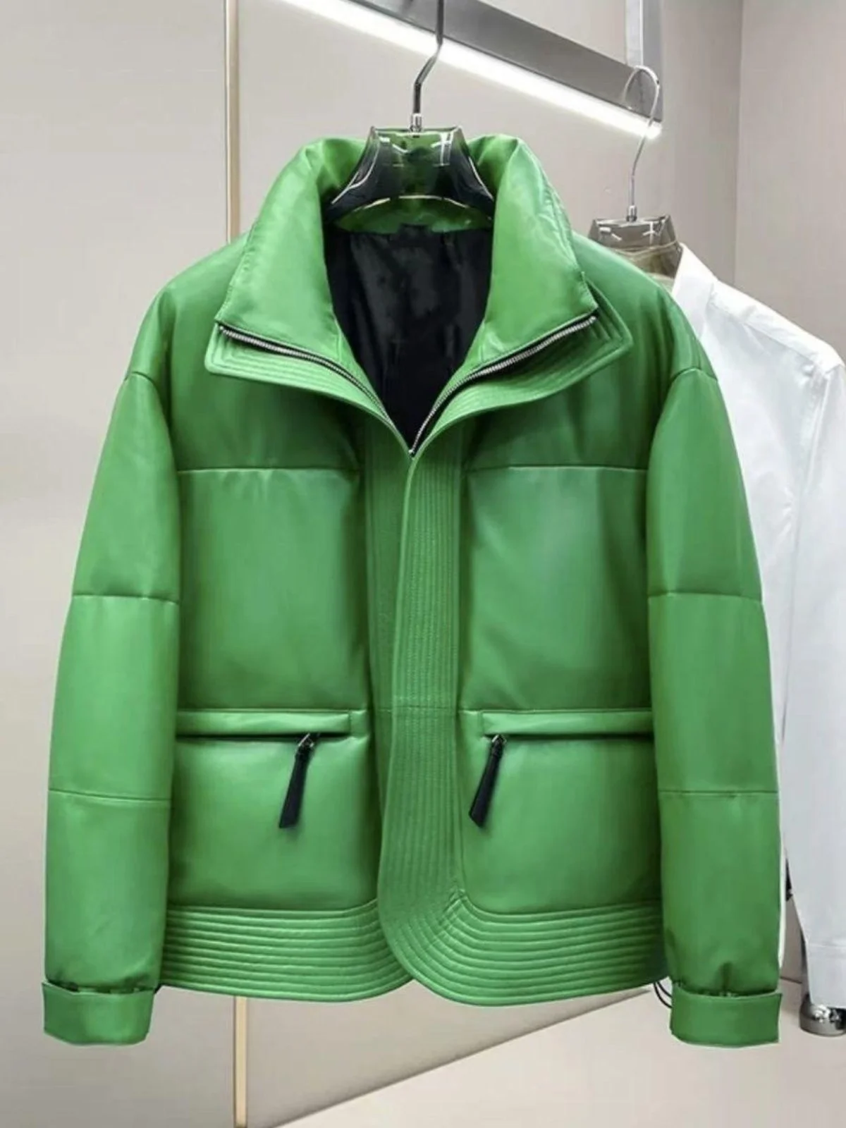 

Мужская куртка из искусственной кожи Thiened ort Sle, осень-зима, новая мода, теплая ветрозащитная универсальная верхняя одежда, украшение на молнии
